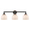 Bell Bath Vanity Light shown in the Matte Black finish with a Matte White shade
