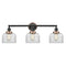 Bell Bath Vanity Light shown in the Matte Black finish with a Clear shade