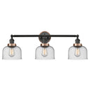 Bell Bath Vanity Light shown in the Matte Black finish with a Seedy shade