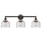 Bell Bath Vanity Light shown in the Matte Black finish with a Seedy shade