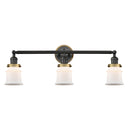 Canton Bath Vanity Light shown in the Matte Black finish with a Matte White shade