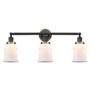 Canton Bath Vanity Light shown in the Matte Black finish with a Matte White shade