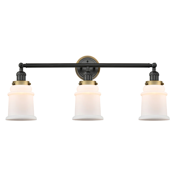 Canton Bath Vanity Light shown in the Matte Black finish with a Matte White shade