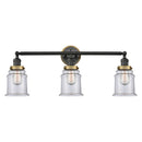 Canton Bath Vanity Light shown in the Matte Black finish with a Clear shade
