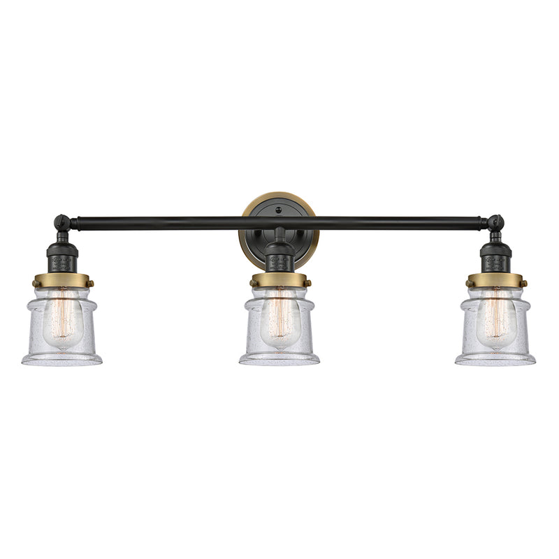 Canton Bath Vanity Light shown in the Matte Black finish with a Seedy shade