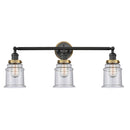 Canton Bath Vanity Light shown in the Matte Black finish with a Seedy shade