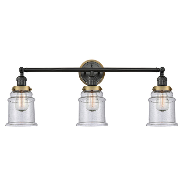 Canton Bath Vanity Light shown in the Matte Black finish with a Seedy shade