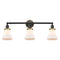 Bellmont Bath Vanity Light shown in the Matte Black finish with a Matte White shade