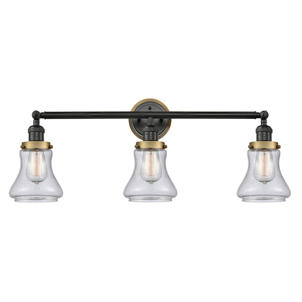 Bellmont Bath Vanity Light shown in the Matte Black finish with a Seedy shade