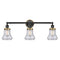 Bellmont Bath Vanity Light shown in the Matte Black finish with a Seedy shade