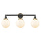 Beacon Bath Vanity Light shown in the Matte Black finish with a Matte White shade
