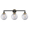 Beacon Bath Vanity Light shown in the Matte Black finish with a Clear shade
