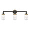 Dover Bath Vanity Light shown in the Matte Black finish with a Clear shade