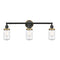 Dover Bath Vanity Light shown in the Matte Black finish with a Seedy shade