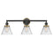 Cone Bath Vanity Light shown in the Matte Black finish with a Clear shade