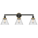 Cone Bath Vanity Light shown in the Matte Black finish with a Seedy shade