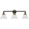 Cone Bath Vanity Light shown in the Matte Black finish with a Seedy shade
