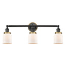 Bell Bath Vanity Light shown in the Matte Black finish with a Matte White shade