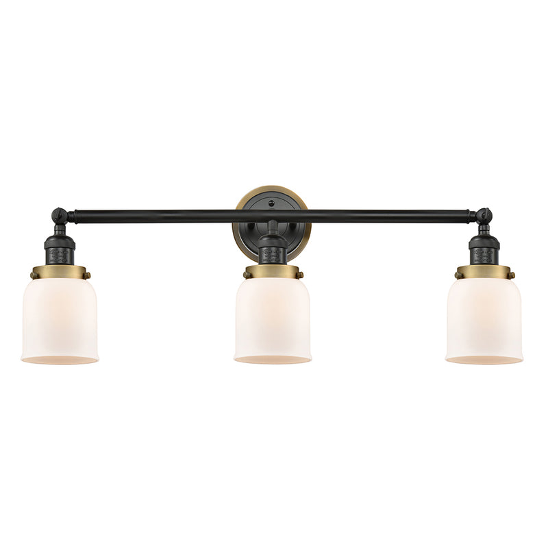 Bell Bath Vanity Light shown in the Matte Black finish with a Matte White shade
