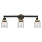 Bell Bath Vanity Light shown in the Matte Black finish with a Clear shade