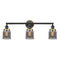 Bell Bath Vanity Light shown in the Matte Black finish with a Plated Smoke shade