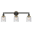 Bell Bath Vanity Light shown in the Matte Black finish with a Seedy shade