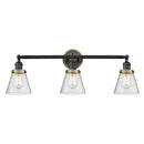 Cone Bath Vanity Light shown in the Matte Black finish with a Seedy shade