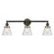 Cone Bath Vanity Light shown in the Matte Black finish with a Seedy shade