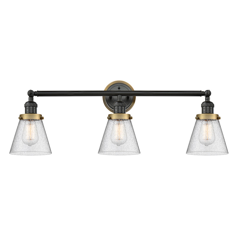 Cone Bath Vanity Light shown in the Matte Black finish with a Seedy shade