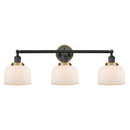 Bell Bath Vanity Light shown in the Matte Black finish with a Matte White shade
