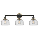 Bell Bath Vanity Light shown in the Matte Black finish with a Seedy shade
