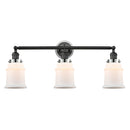 Canton Bath Vanity Light shown in the Matte Black finish with a Matte White shade