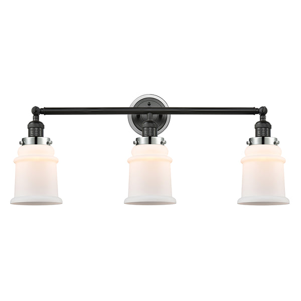 Canton Bath Vanity Light shown in the Matte Black finish with a Matte White shade