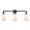 Canton Bath Vanity Light shown in the Matte Black finish with a Matte White shade