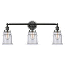 Canton Bath Vanity Light shown in the Matte Black finish with a Clear shade