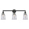Canton Bath Vanity Light shown in the Matte Black finish with a Clear shade