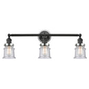 Canton Bath Vanity Light shown in the Matte Black finish with a Seedy shade