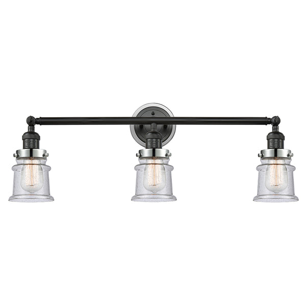 Canton Bath Vanity Light shown in the Matte Black finish with a Seedy shade