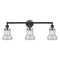 Bellmont Bath Vanity Light shown in the Matte Black finish with a Clear shade