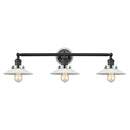 Halophane Bath Vanity Light shown in the Matte Black finish with a Matte White Halophane shade