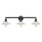 Halophane Bath Vanity Light shown in the Matte Black finish with a Matte White Halophane shade