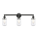 Dover Bath Vanity Light shown in the Matte Black finish with a Clear shade
