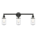 Dover Bath Vanity Light shown in the Matte Black finish with a Seedy shade