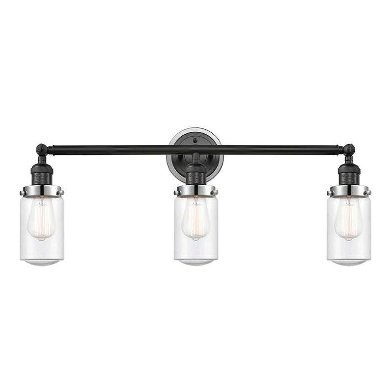 Dover Bath Vanity Light shown in the Matte Black finish with a Seedy shade
