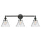 Cone Bath Vanity Light shown in the Matte Black finish with a Clear shade