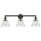 Cone Bath Vanity Light shown in the Matte Black finish with a Seedy shade