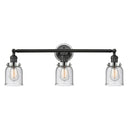 Bell Bath Vanity Light shown in the Matte Black finish with a Seedy shade