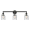Bell Bath Vanity Light shown in the Matte Black finish with a Seedy shade