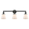 Cone Bath Vanity Light shown in the Matte Black finish with a Matte White shade