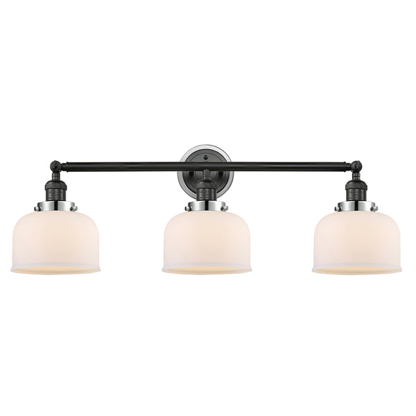 Bell Bath Vanity Light shown in the Matte Black finish with a Matte White shade